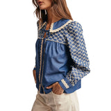 Embroidered Denim Blouse