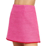 Embroidered Tweed Mini Skirt
