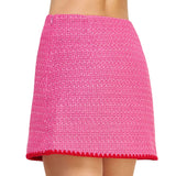 Embroidered Tweed Mini Skirt