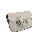 Emily Genuine Leather Crossbody Bag - Cream