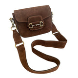 Emily Suede Crossbody Bag - Brown