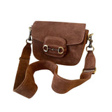Emily Suede Crossbody Bag - Brown