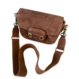Emily Suede Crossbody Bag - Cognac