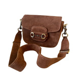 Emily Suede Crossbody Bag - Cognac