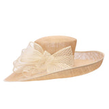 Eyelet Bow Tie 2 Tone Off Face Sinamay Hat