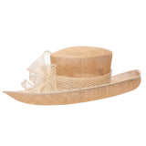 Eyelet Bow Tie 2 Tone Off Face Sinamay Hat