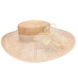Eyelet Bow Tie 2 Tone Off Face Sinamay Hat