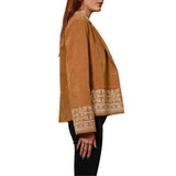 Faux Suede Embroidered Jacket