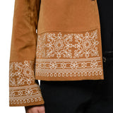 Faux Suede Embroidered Jacket