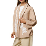 Floral Embroidery Collared Jacket