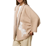 Floral Embroidery Collared Jacket