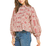 Floral Print Pleat Detailed Shirt