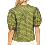 Floral Puffed Sleeve Blouse Top