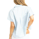 Floral Stripe Vneck Collar Top