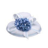 Flower Bow Trim Down Brim Poly Straw Hat