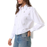 Flower Jewel High-Low Shirt