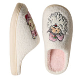 Fuzzy Holiday Slippers with Cowboy Santa and Boot Design