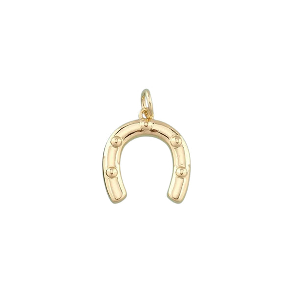 Gold Horseshoe Charm Pendant