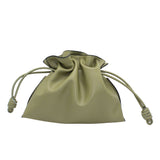 Genuine Leather Drawstring Pouch Shoulder Bag