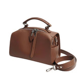 Genuine Leather Top Handle Pouch Bag