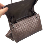 Genuine Leather Woven Envelope Shoulder Crossbody Bag
