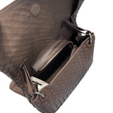 Genuine Leather Woven Envelope Shoulder Crossbody Bag
