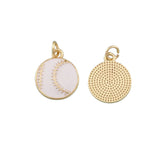 Gold Baseball Charm Pendant