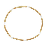 Gold Beaded Pearl Charm Bracelet Set