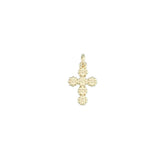 Gold Floral Cross Charm Pendant