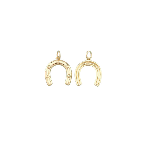 Gold Horseshoe Charm Pendant