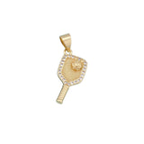 Gold Paddle Racket Charm Pendant