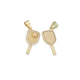 Gold Paddle Racket Charm Pendant