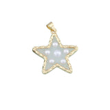 Gold Pearl Star Charm Pendant