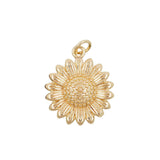 Gold Sunflower Charm Pendant