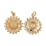Gold Sunflower Charm Pendant