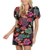 Hampton Mini Dress - Midnight Garden