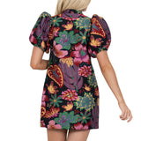 Hampton Mini Dress - Midnight Garden