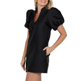 Hampton Mini Dress - Midnight Poly Silk