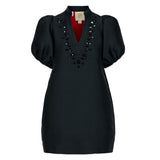 Hampton Mini Dress - Midnight Poly Silk