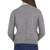 Heather Grey Floral Embellished Knit Sweater