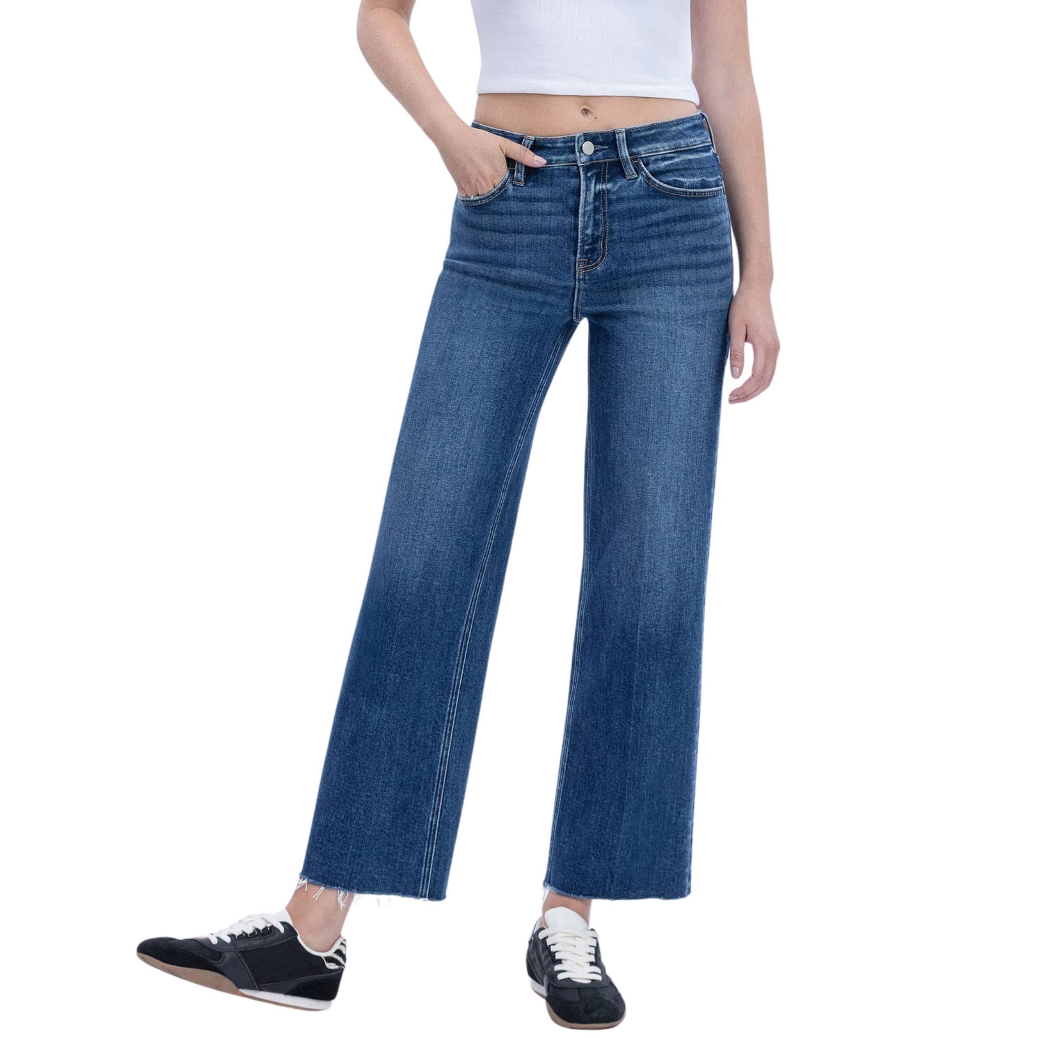 High Rise Trouser Press Wide Leg Jeans – Christina Greene