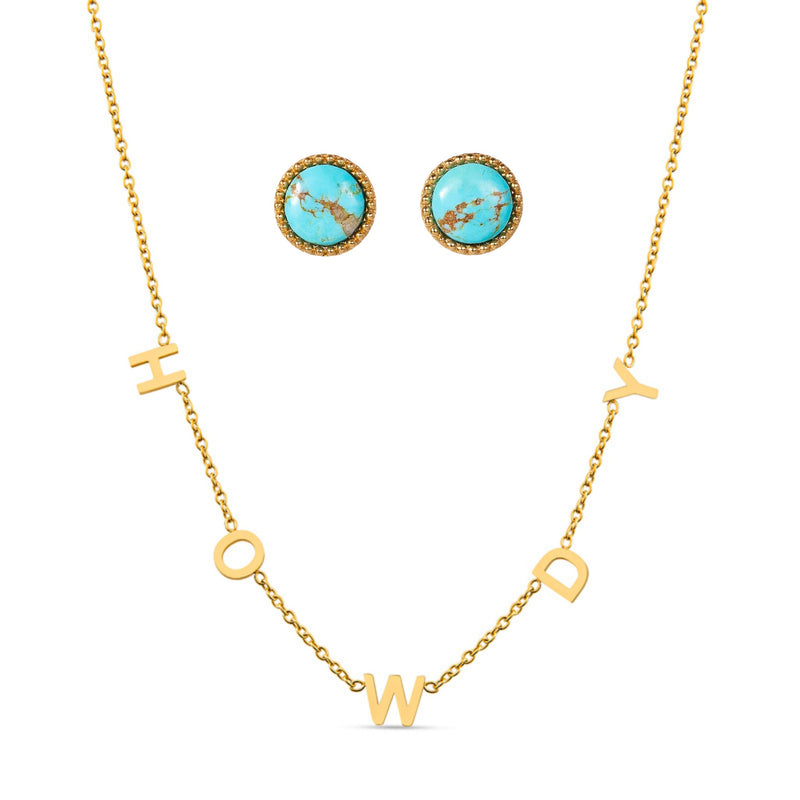 Howdy Necklace and Southwestern Stud Earrings Gift Set