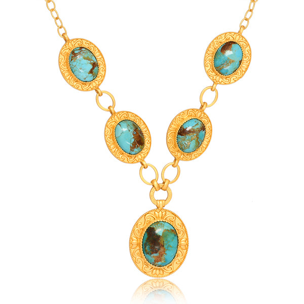ISLAND HOPPING NECKLACE, GOLD METALLIC