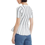 Jacquard Peplum Top