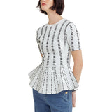 Jacquard Peplum Top