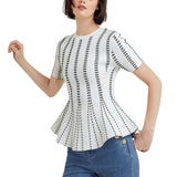Jacquard Peplum Top