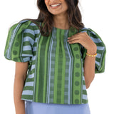 Jane  Puff Sleeve Top - Forest Jubilee