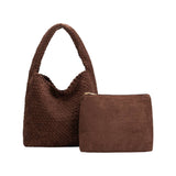 Johanna Tobacco Recycled Vegan Suede Shoulder Bag