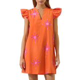 Karani Starburst Evalyn Ruffle Mini Dress