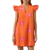 Karani Starburst Evalyn Ruffle Mini Dress